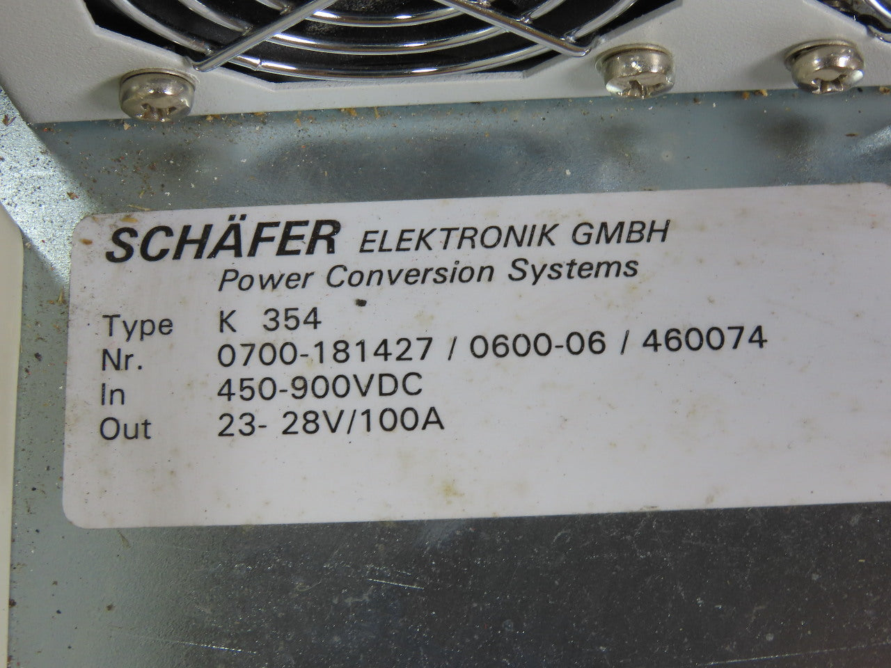 Schafer C 4775K-6 Type K 354 DC-DC Power Converter 450/900VDC To 23-28V 100A