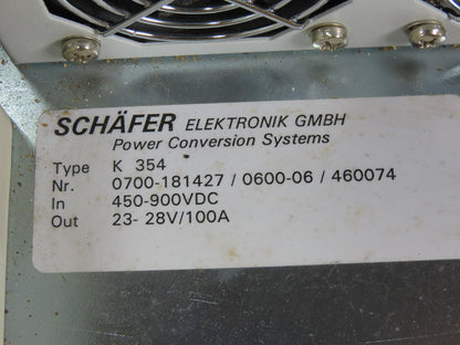 Schafer C 4775K-6 Type K 354 DC-DC Power Converter 450/900VDC To 23-28V 100A