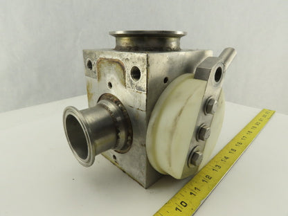 2" x 3" Sanitary Stainless Steel Block 3 Way Diverter Valve