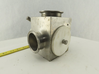 2" x 3" Sanitary Stainless Steel Block 3 Way Diverter Valve