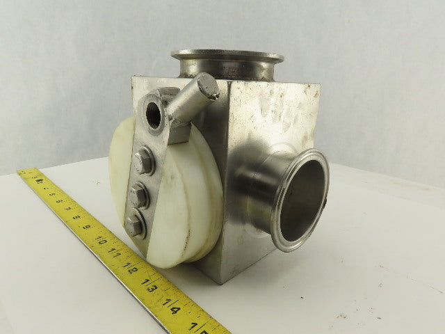 2" x 3" Sanitary Stainless Steel Block 3 Way Diverter Valve