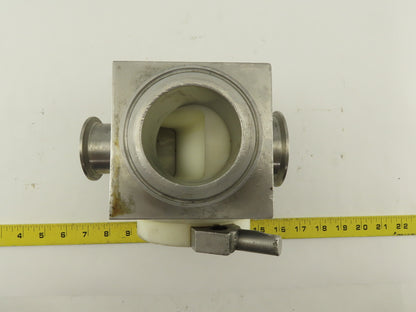 2" x 3" Sanitary Stainless Steel Block 3 Way Diverter Valve