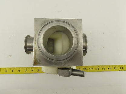 2" x 3" Sanitary Stainless Steel Block 3 Way Diverter Valve