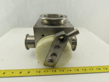 2" x 3" Sanitary Stainless Steel Block 3 Way Diverter Valve