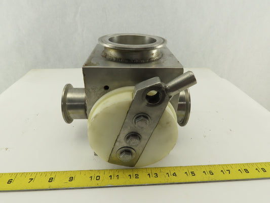 2" x 3" Sanitary Stainless Steel Block 3 Way Diverter Valve