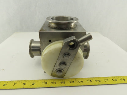 2" x 3" Sanitary Stainless Steel Block 3 Way Diverter Valve