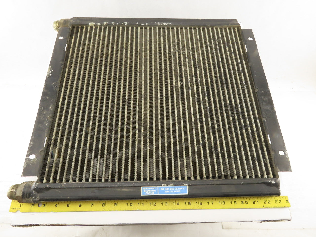 Ingersoll Rand 1E3236C 20-1/4 x 17-3/4" Finned Aluminum Cooler Plate 3/4" Ports