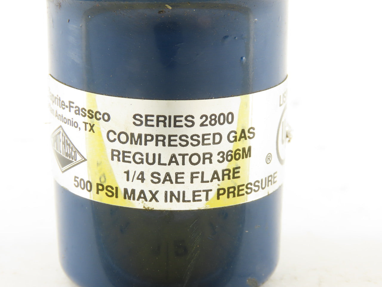 Taprite Fassco Series 2800 Compressed Gas Regulator 1/4 SAE Flare Ports 500 PSI
