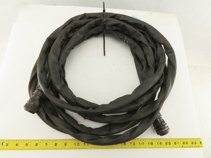 14 Pin Male Female Welding Control Cable Heat Shroud Jacketed Pigtail 25' OAL