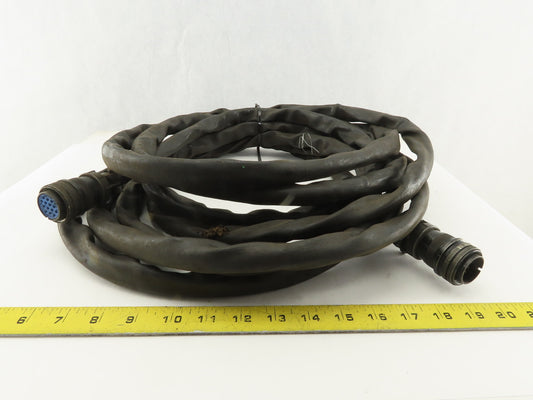 14 Pin Male Female Welding Control Cable Heat Shroud Jacketed Pigtail 25' OAL