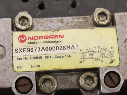 Norgren SXE9673A600028NA 5/3 Position Double Solenoid Valve Bank