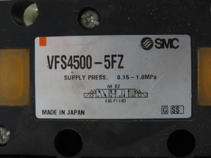 SMC VFS4500-5FZ 5/3 Way Valve Bank Manifold Assembly 24 VDC Coil