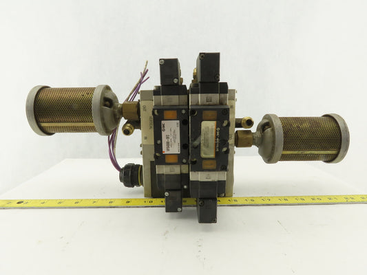 SMC VFS4500-5FZ 5/3 Way Valve Bank Manifold Assembly 24 VDC Coil