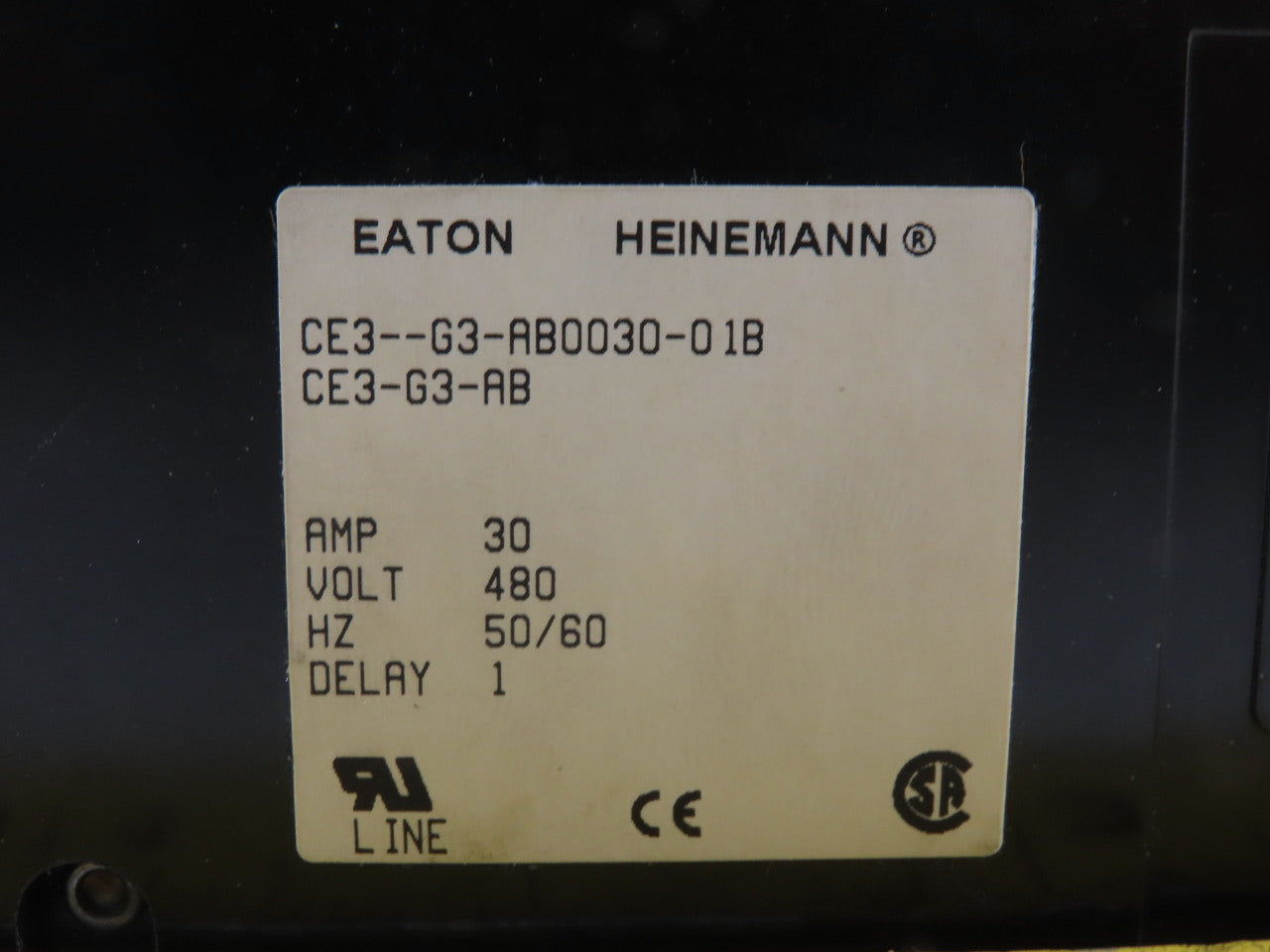 Heinemann CE3-G3-AB0030-01B 30 Amp 480V 50/60Hz 3 Pole Circuit Breaker