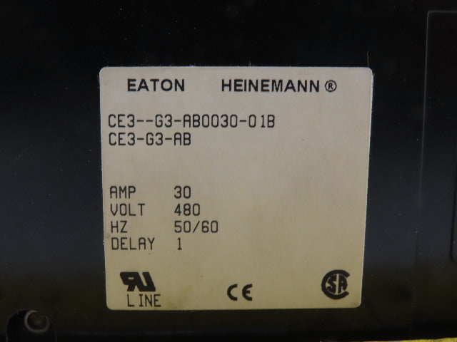 Heinemann CE3-G3-AB0030-01B 30 Amp 480V 50/60Hz 3 Pole Circuit Breaker