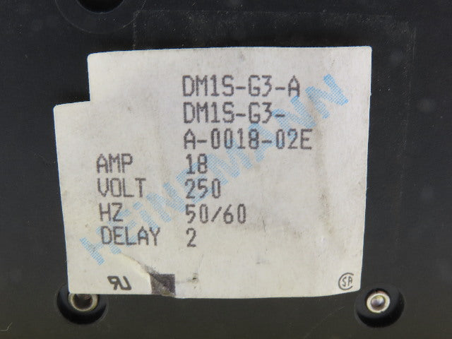 Heinemann DM1S-G3-A Re-Cirk-It 18 Amp 250V 50/60Hz Circuit Breaker