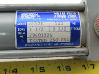 Miller 1-1/2" Bore 9-1/2" Stroke Pneumatic Cylinder 250 PSI