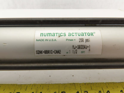 Numatics S2AK-08A1C-CAA2 1-1/2" Bore 8" Stroke Double Acting Air Cylinder 250PSI