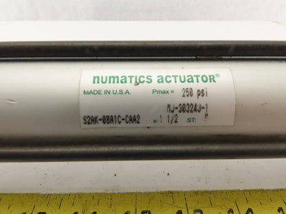 Numatics S2AK-08A1C-CAA2 1-1/2" Bore 8" Stroke Double Acting Air Cylinder 250PSI