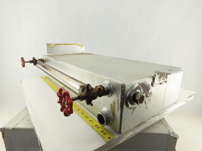 24" Tall x 5" Wide 11-1/2" Long 6 Gallon Liquid Reservoir Level Gage 3/4" NPT