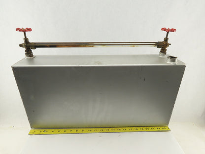 24" Tall x 5" Wide 11-1/2" Long 6 Gallon Liquid Reservoir Level Gage 3/4" NPT