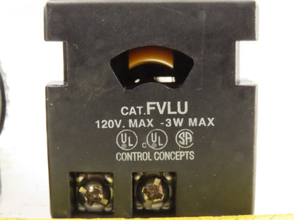 Control Concepts FLVU 120V 3W Red Green White Indicator Pilot Light Lot Of 3