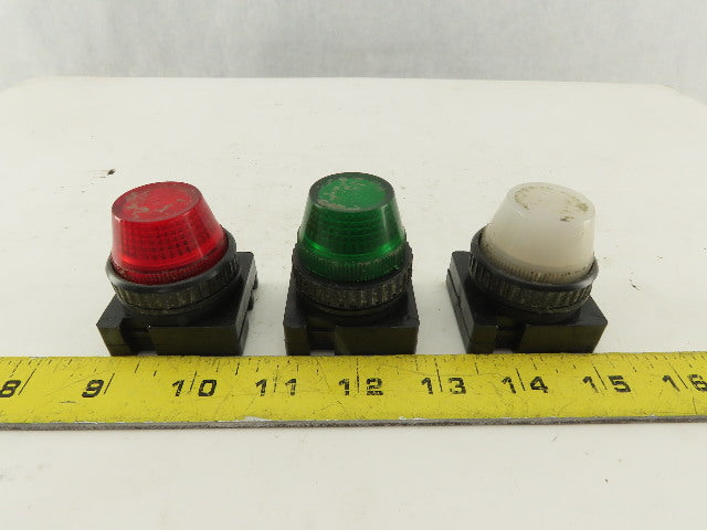Control Concepts FLVU 120V 3W Red Green White Indicator Pilot Light Lot Of 3