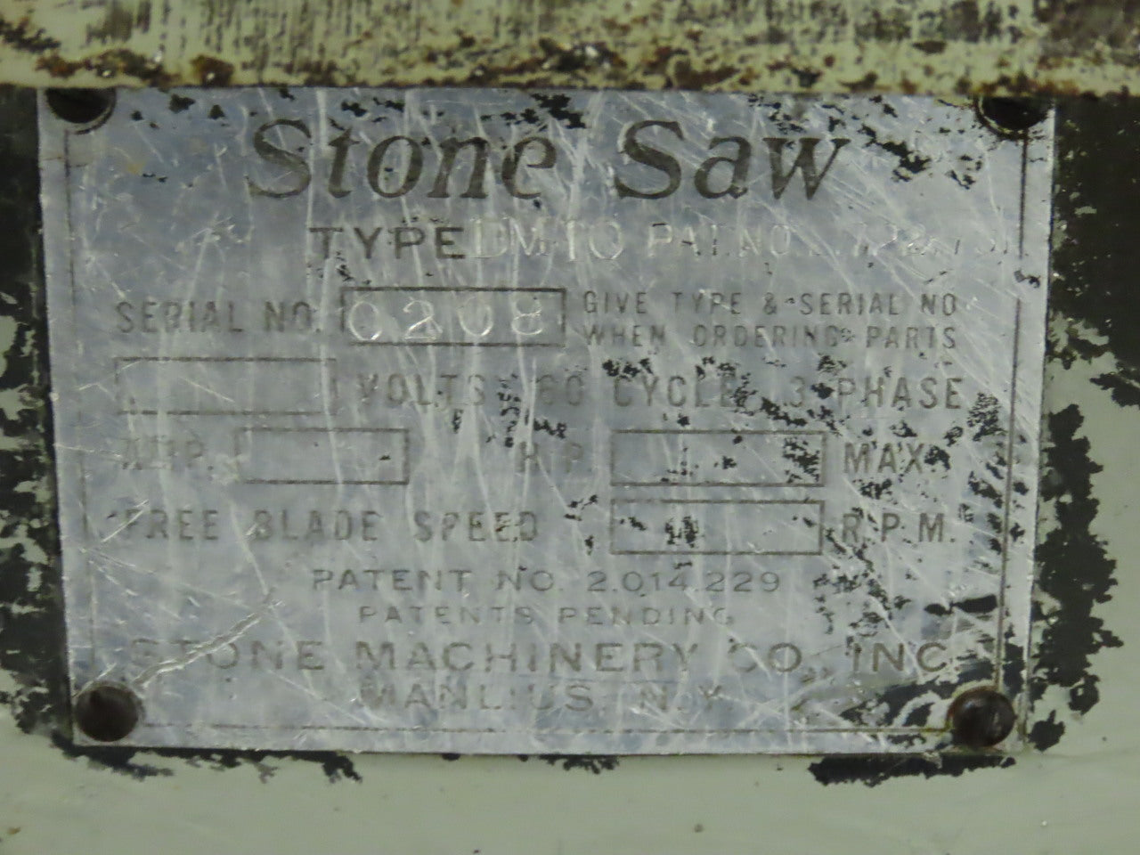 Hackett Stone Saw 10" Double 45° Automatic Miter Saw 208-230/460V 3Ph