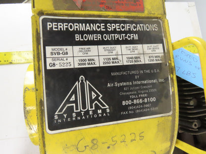 Air Systems SVB-G8 Gas Powered NON-HAZ Confined Space Blower 127cc 16' Hose