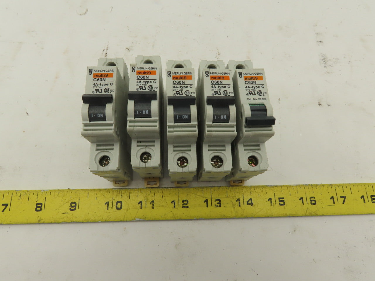 Merlin Gerin C60N Multi 9 4 Amp Type C Circuit Breaker 277 VAC Lot Of 5