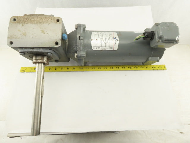 Boston Gear 20:1 Ratio 88RPM 90VDC 8" Extended Shaft Right Angle Gear Motor