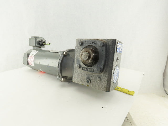 Boston Gear 20:1 Ratio 88RPM 90VDC 8" Extended Shaft Right Angle Gear Motor