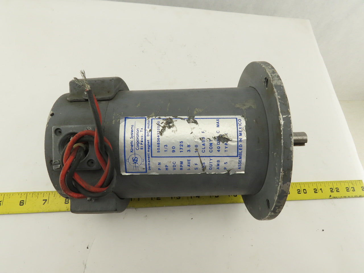 Kinetic Systems 1/3Hp 1725RPM 90VDC Permanent Magnet Direct Current  Motor
