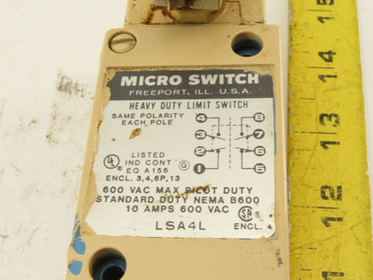 Honeywell LSA4L 600VAC 10A Cam Roller Rocker Micro Limit Switch