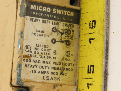 Honeywell LSA3K 600VAC 10A Cam Roller Rocker Micro Limit Switch Lot Of 2