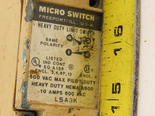 Honeywell LSA3K 600VAC 10A Cam Roller Rocker Micro Limit Switch Lot Of 2