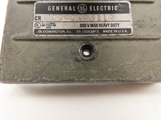 General Electric 2940NP311R 600V Mushroom Head Operator Stop Push Button Switch
