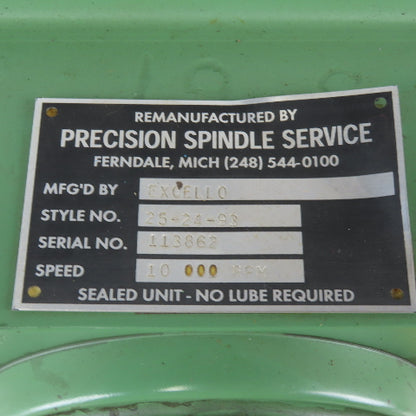 Excello 25-24-93 10,000 RPM Remanufactured Spindle Motor