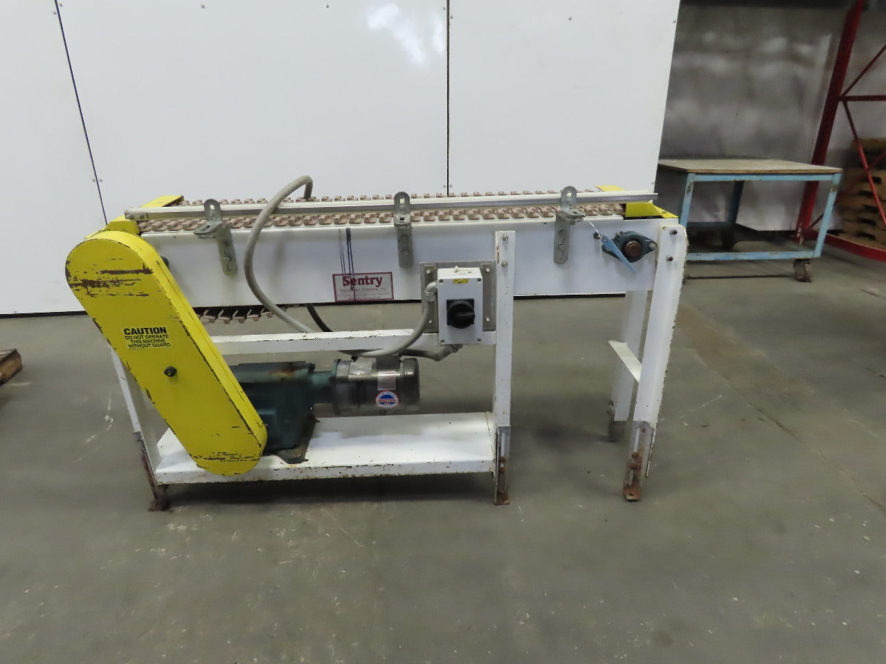Sentry 12" x 60" Long 8FPM Adjustable Height Slide Bed Belt Conveyor 3Ph