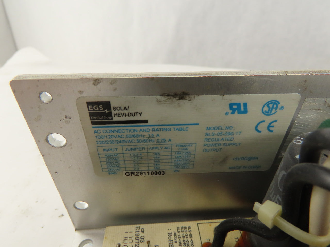 Sola TSLS-05-090-1T 100V-240V Primary DC Power Supply 5VDC Output