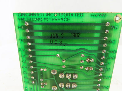 Cincinnati 821293 REV B FM Guard Interface Relay Circuit Board