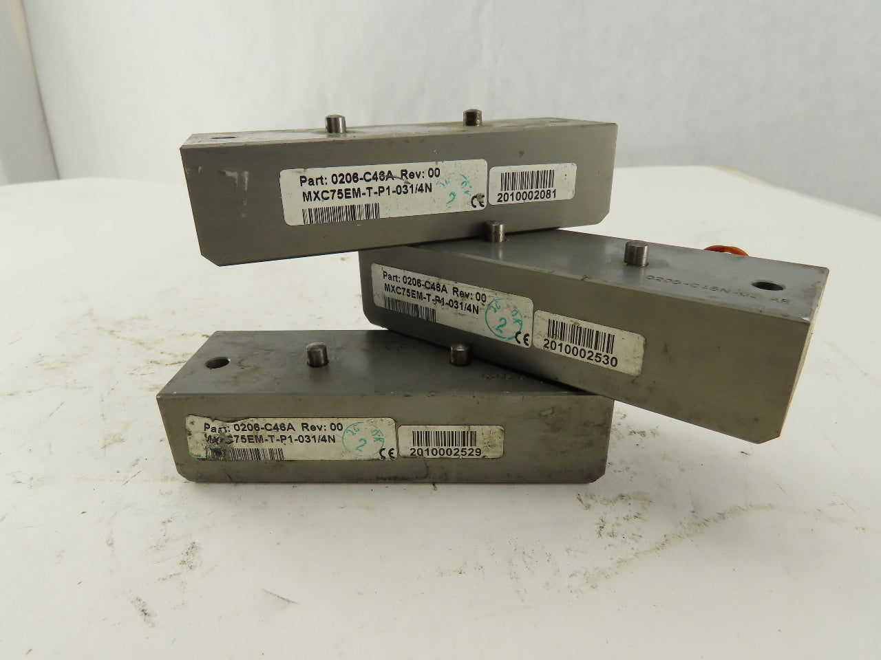Allied Robotics MXC75EM-T-P1-031/4N Check Valve Block 1/4DSPP Lot Of 3 Parts
