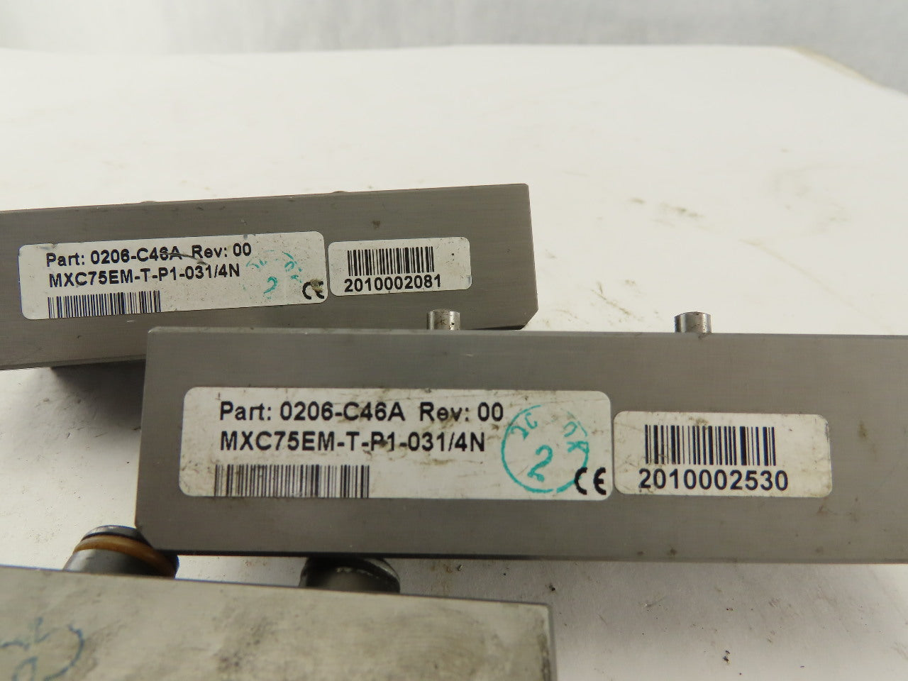 Allied Robotics MXC75EM-T-P1-031/4N Check Valve Block 1/4DSPP Lot Of 3 Parts