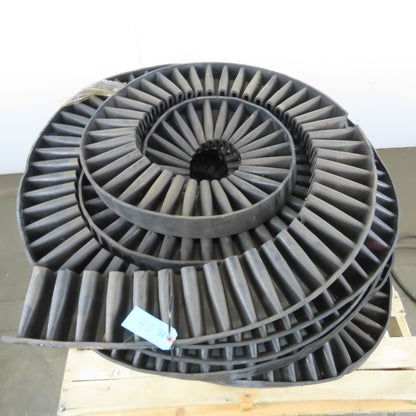 6" Tall Heavy 2 Ply Rubber S Ribbed Corrugated Conveyor Side Wall Skirting 144'