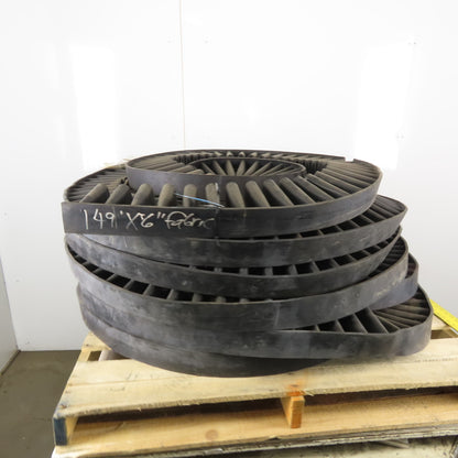 6" Tall Heavy 2 Ply Rubber S Ribbed Corrugated Conveyor Side Wall Skirting 144'