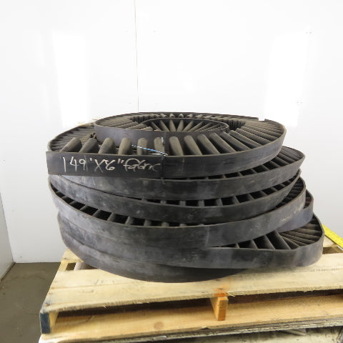 6" Tall Heavy 2 Ply Rubber S Ribbed Corrugated Conveyor Side Wall Skirting 144'