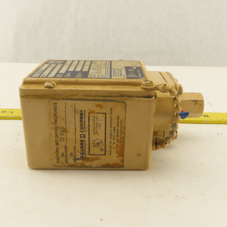 Square D Class 9012 Type GAW-25 Pressure Switch 3-150 PSI 600V
