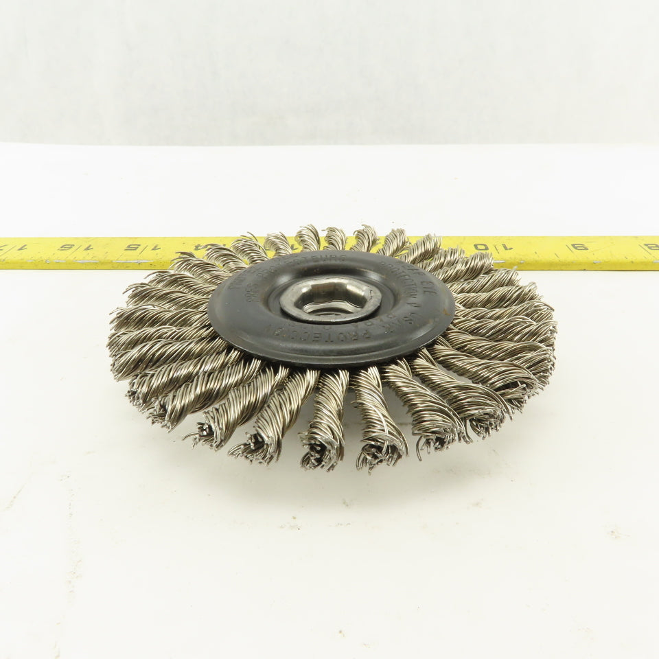 Camel Grinding Wheels 60521 4" Radial Knot Wire Wheel Brush 5/8-11 Thread Arbor