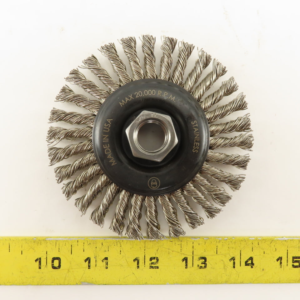 Camel Grinding Wheels 60521 4" Radial Knot Wire Wheel Brush 5/8-11 Thread Arbor