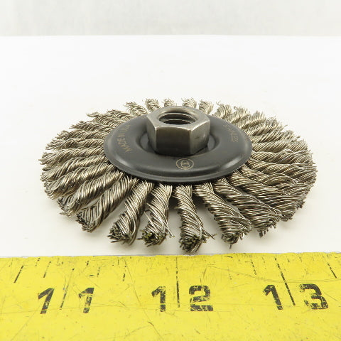 Camel Grinding Wheels 60521 4" Radial Knot Wire Wheel Brush 5/8-11 Thread Arbor